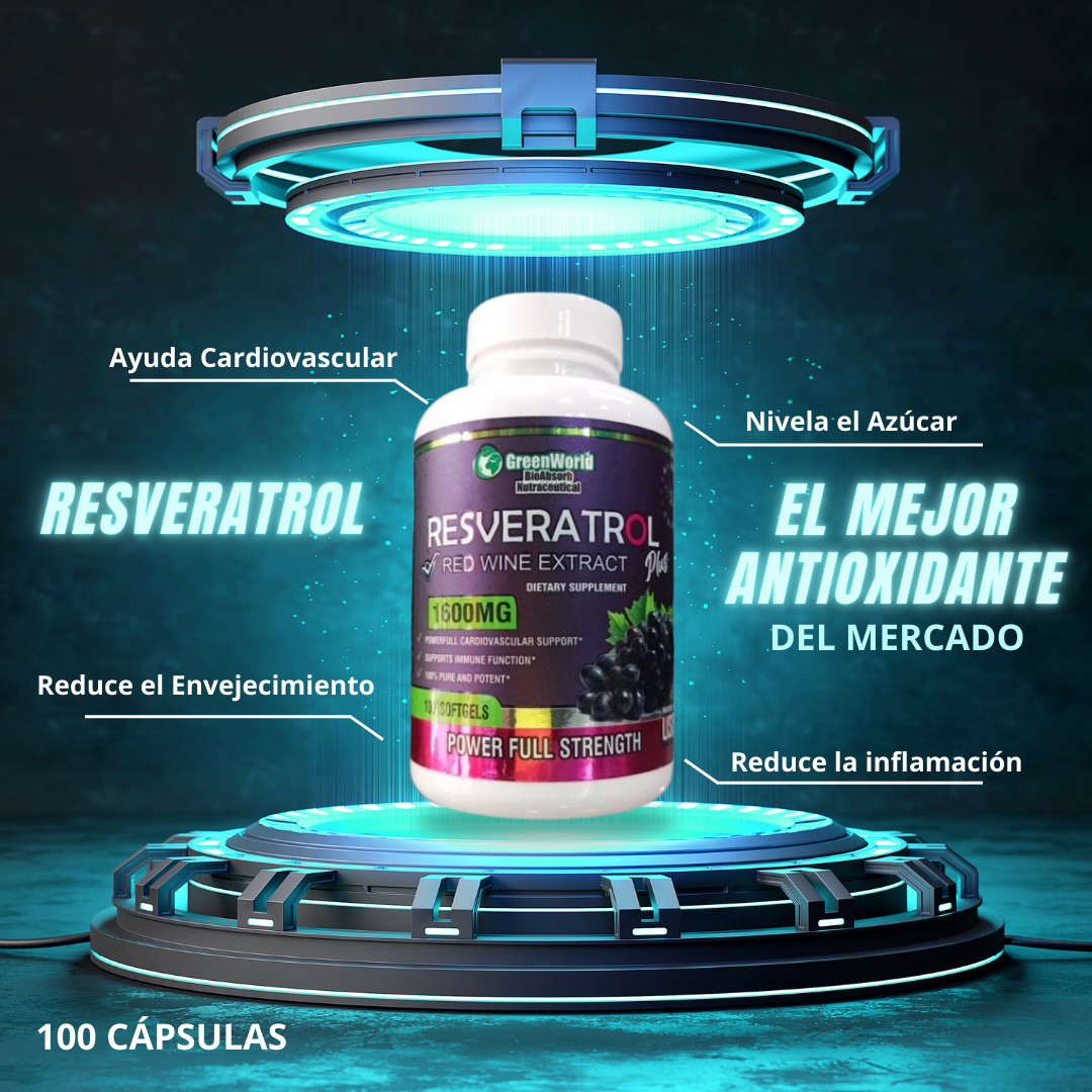 RESVERATROL Y NAD`+ COMPUESTO NATURAL QUE  REJUVENECE TU PIEL Y RETRASA EL ENVEJECIMIENTO.