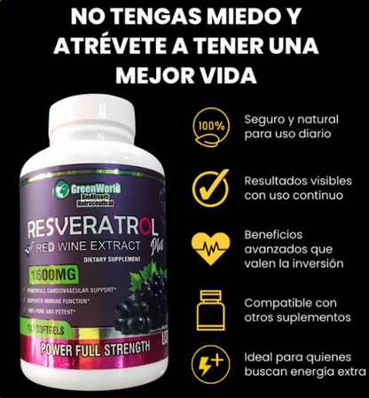 RESVERATROL Y NAD`+ COMPUESTO NATURAL QUE  REJUVENECE TU PIEL Y RETRASA EL ENVEJECIMIENTO.